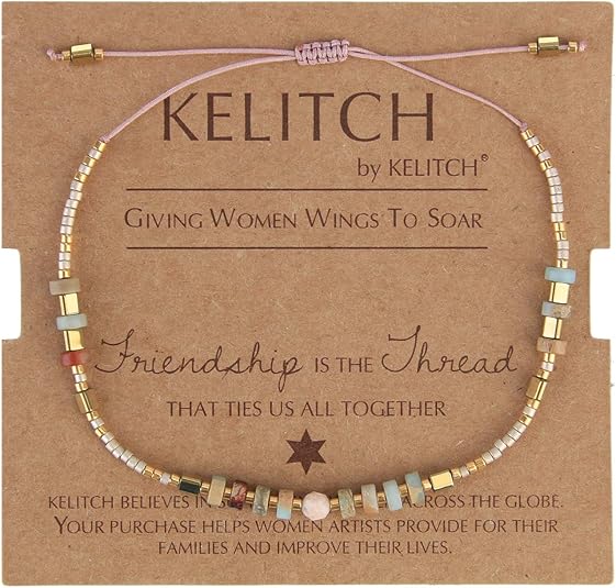KELITCH Boho-color Crystal Shell Beaded Friendship Bracelets Handmade Strand Bracelet Bangles Jewelry For Summer