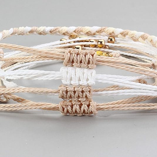 FANCY SHINY Sunflower String Bracelet Boho Braided Rope Wrap Bracelets Cute Summer Beach Surfer Jewelry for Women