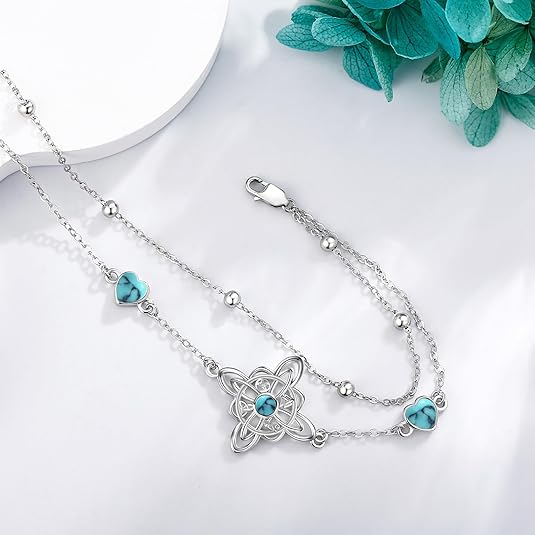 Witches Knot Bracelet Sterling Silver Witches Knot Heart Bracelet Witchy Jewelry Gifts for Women