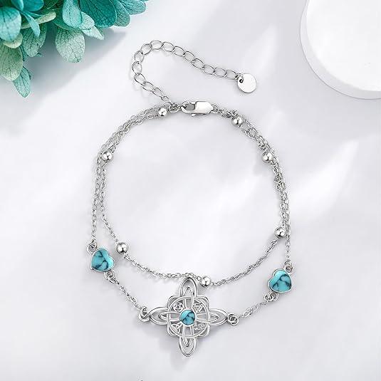 Witches Knot Bracelet Sterling Silver Witches Knot Heart Bracelet Witchy Jewelry Gifts for Women