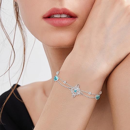 Witches Knot Bracelet Sterling Silver Witches Knot Heart Bracelet Witchy Jewelry Gifts for Women